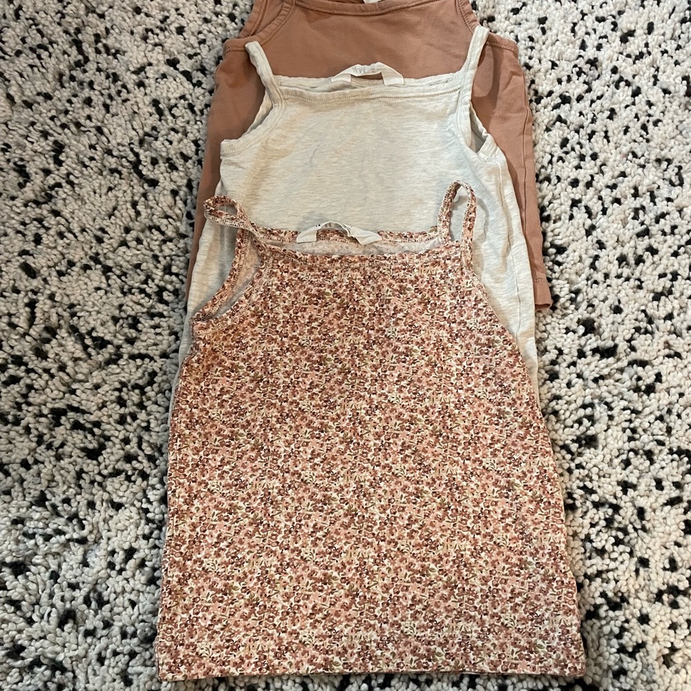 H&M Kids Floral, Cream, and Brown vests